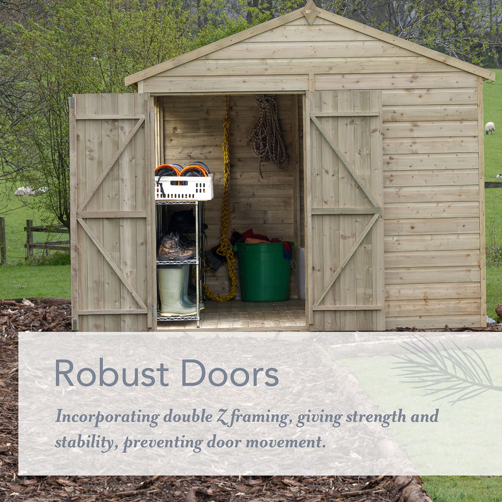 Forest Garden Beckwood 6 x 8ft Double Door Shiplap Apex Shed Image 4