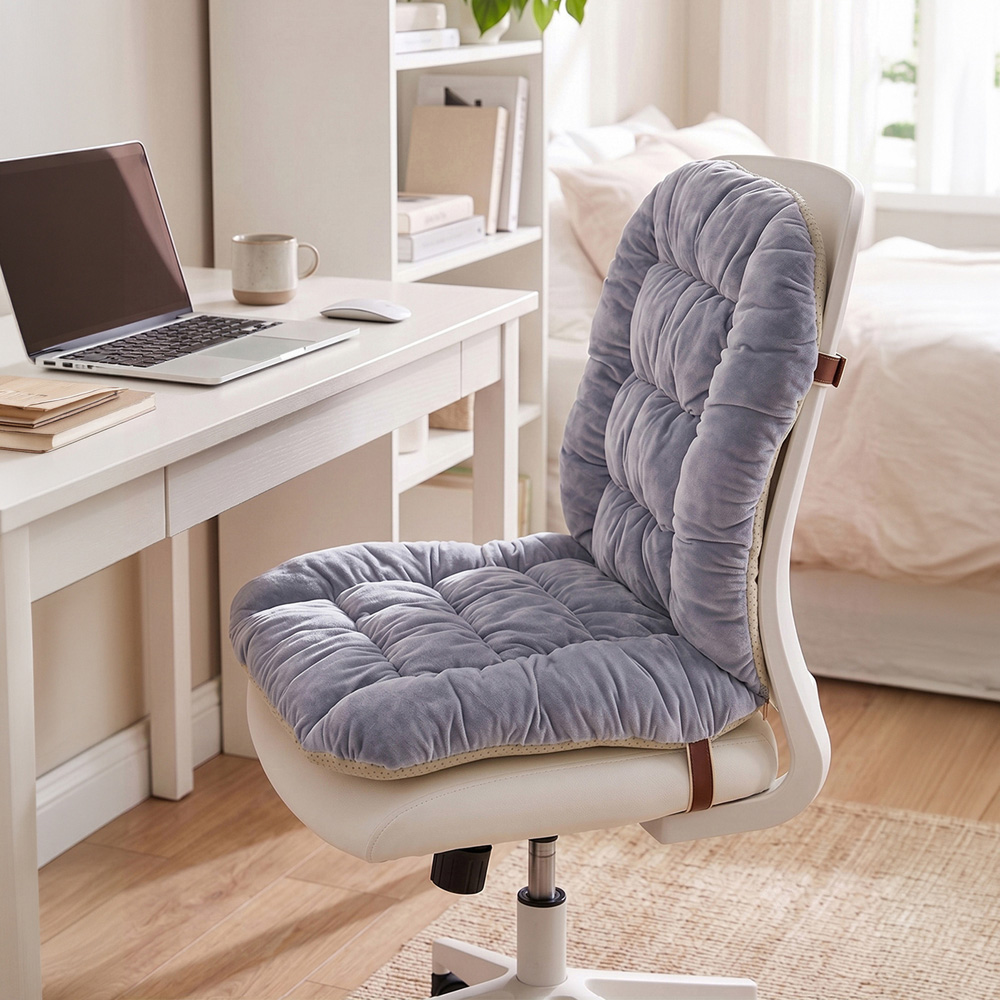 Living and Home Smoke Grey Quilted Seat and Back Cushion Image 2
