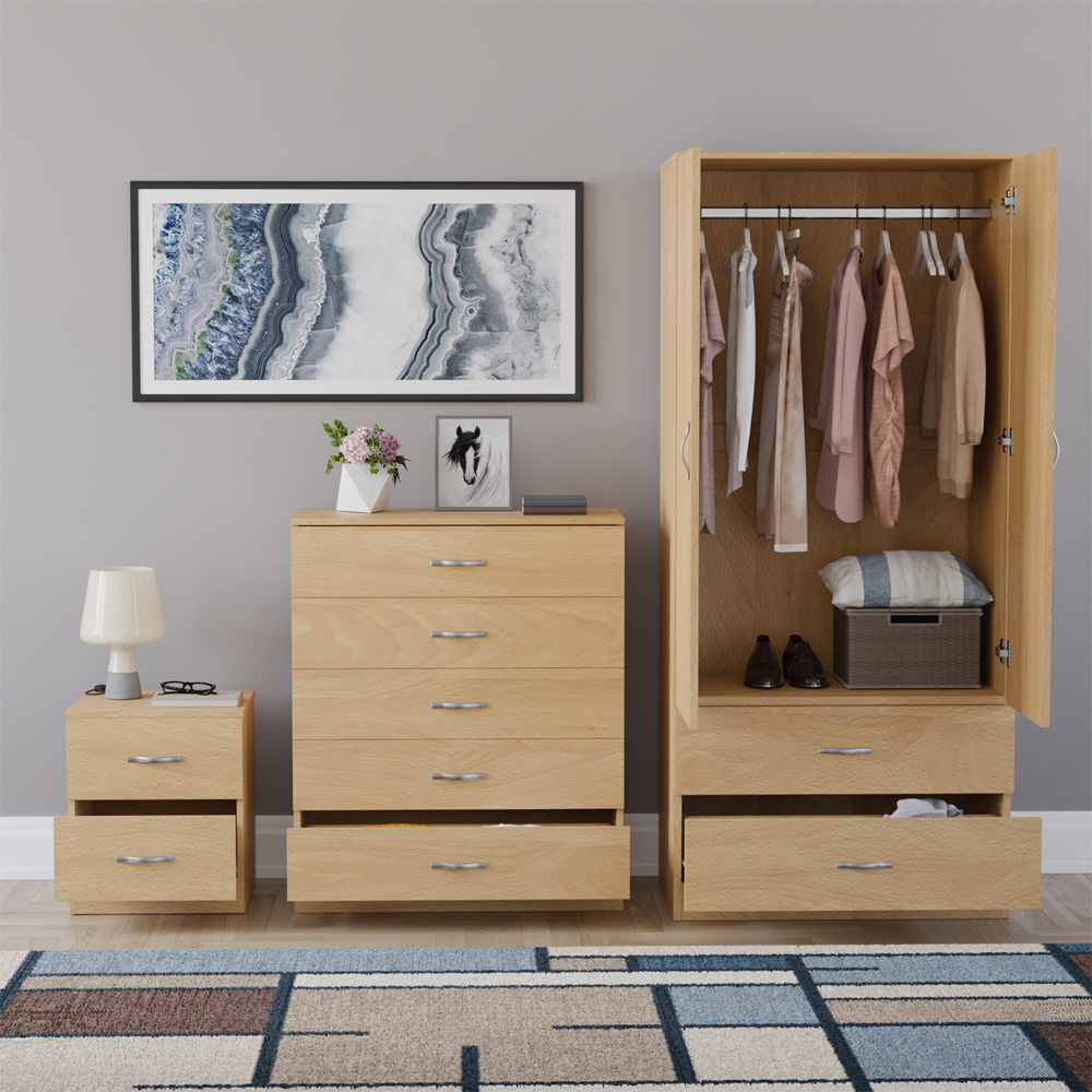 VIDA DESIGNS Riano Pine 3 Piece Bedroom Furniture Set Image 3