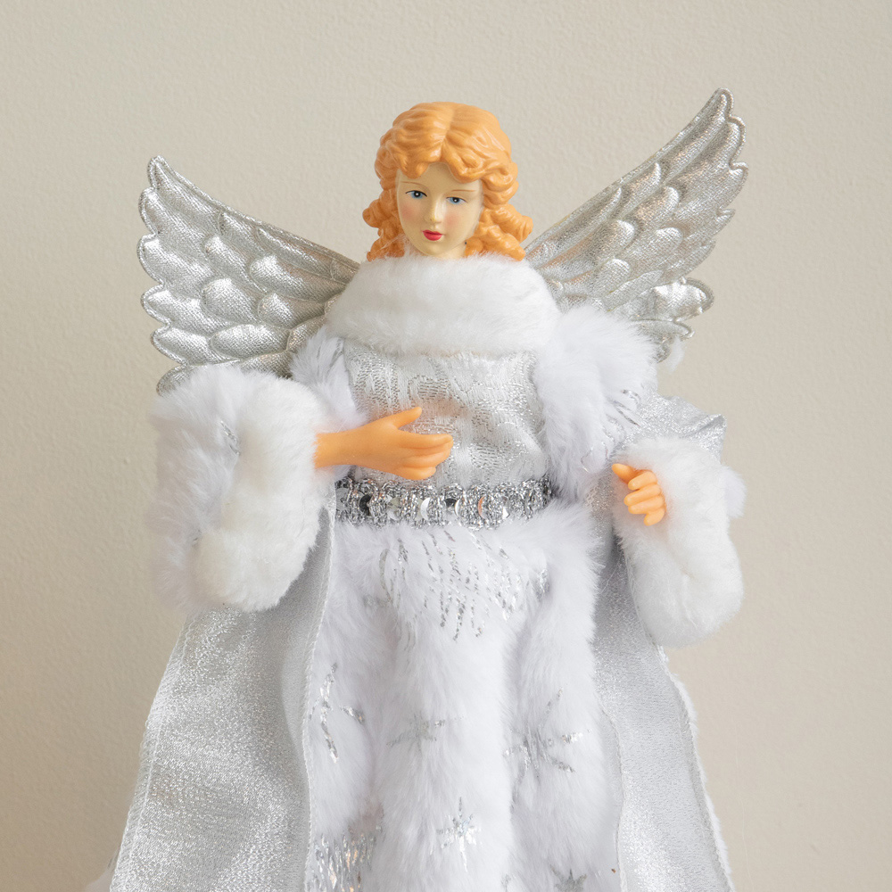 Samuel Alexander Traditional Silver Angel Christmas Tree Topper 30cm Image 4