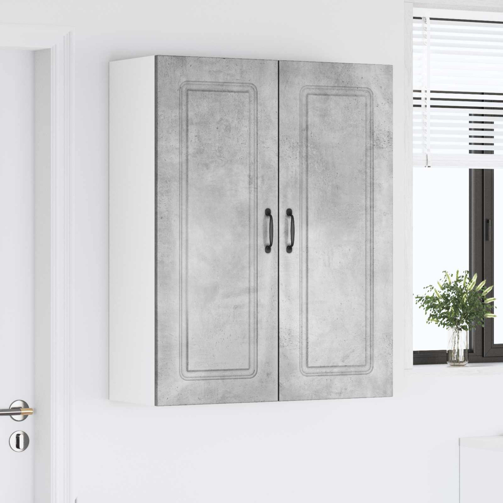 vidaXL 2 Door Concrete Grey Kitchen Wall Cabinet Image 9