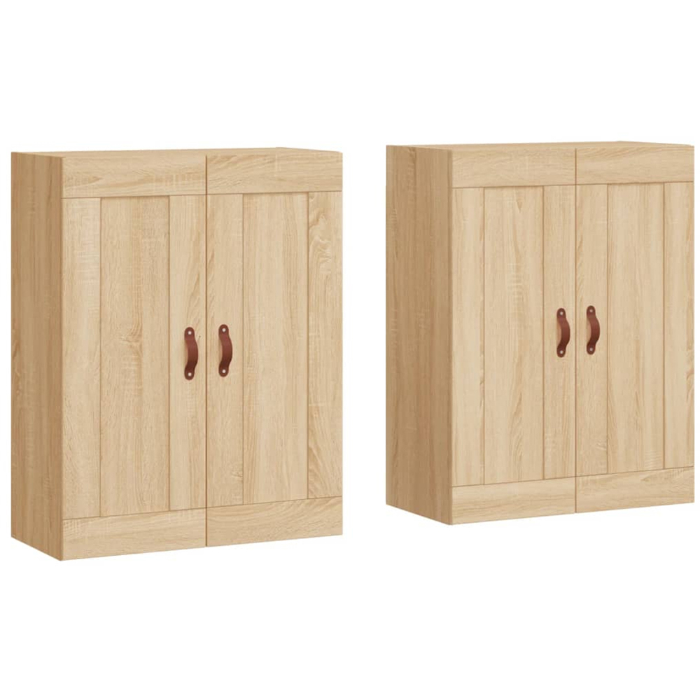 vidaXL 2 Door Brown Sonoma Oak Wall Mounted Cabinet 2 Pack Image 2