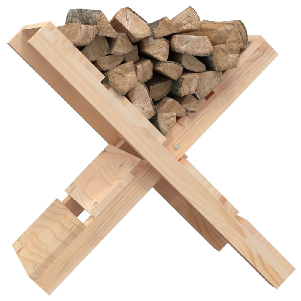 vidaXL Natural Pine Wood Firewood Log Holder 48 x 47 x 39.5cm Image 3