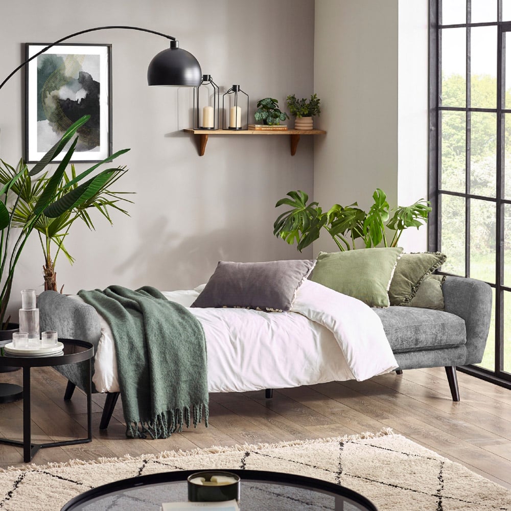 Julian Bowen Monza 2 Seater Dove Fabric Sofa Bed Image 7