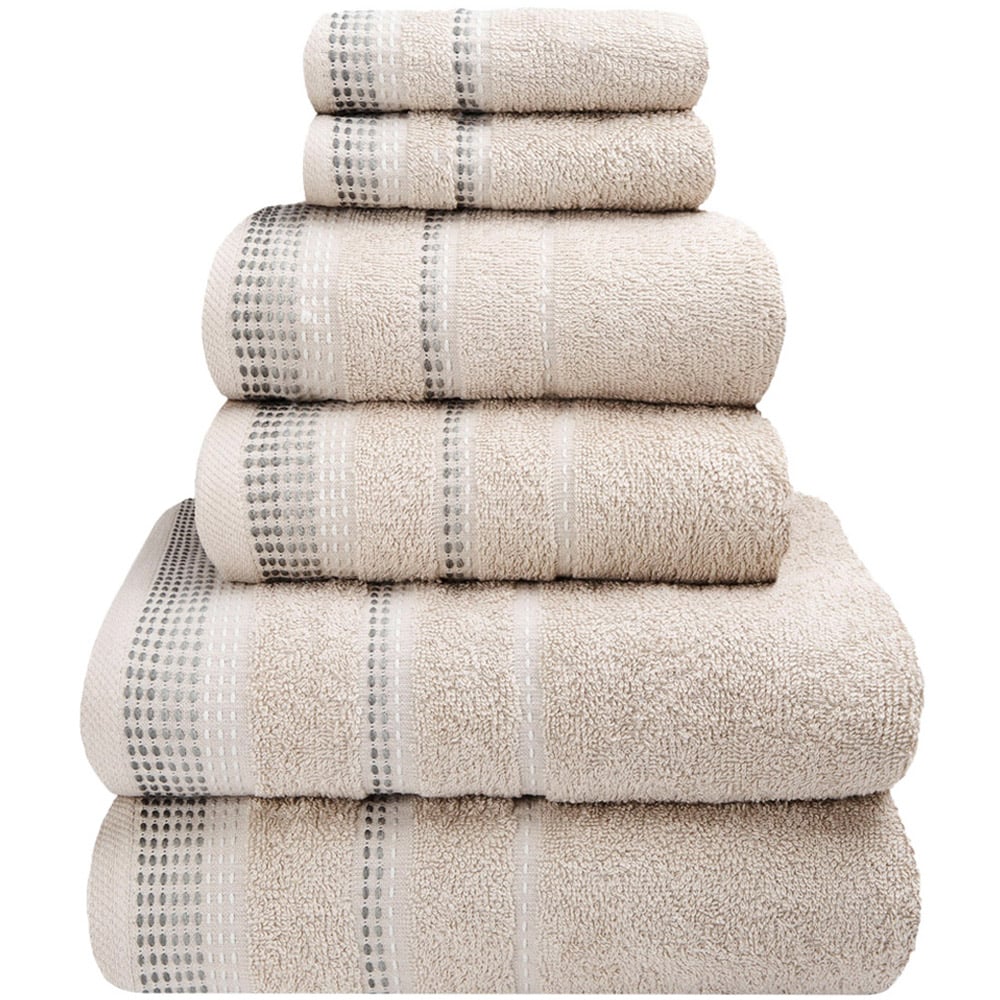Rapport Home Berkley Embroidered Super Soft Pure Cotton Natural Face Towel Image 1