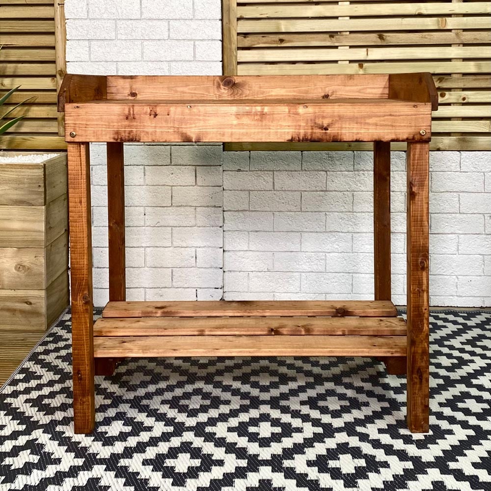 Samuel Alexander Single Shelf Outdoor Wooden Potting Table 90cm Image 4