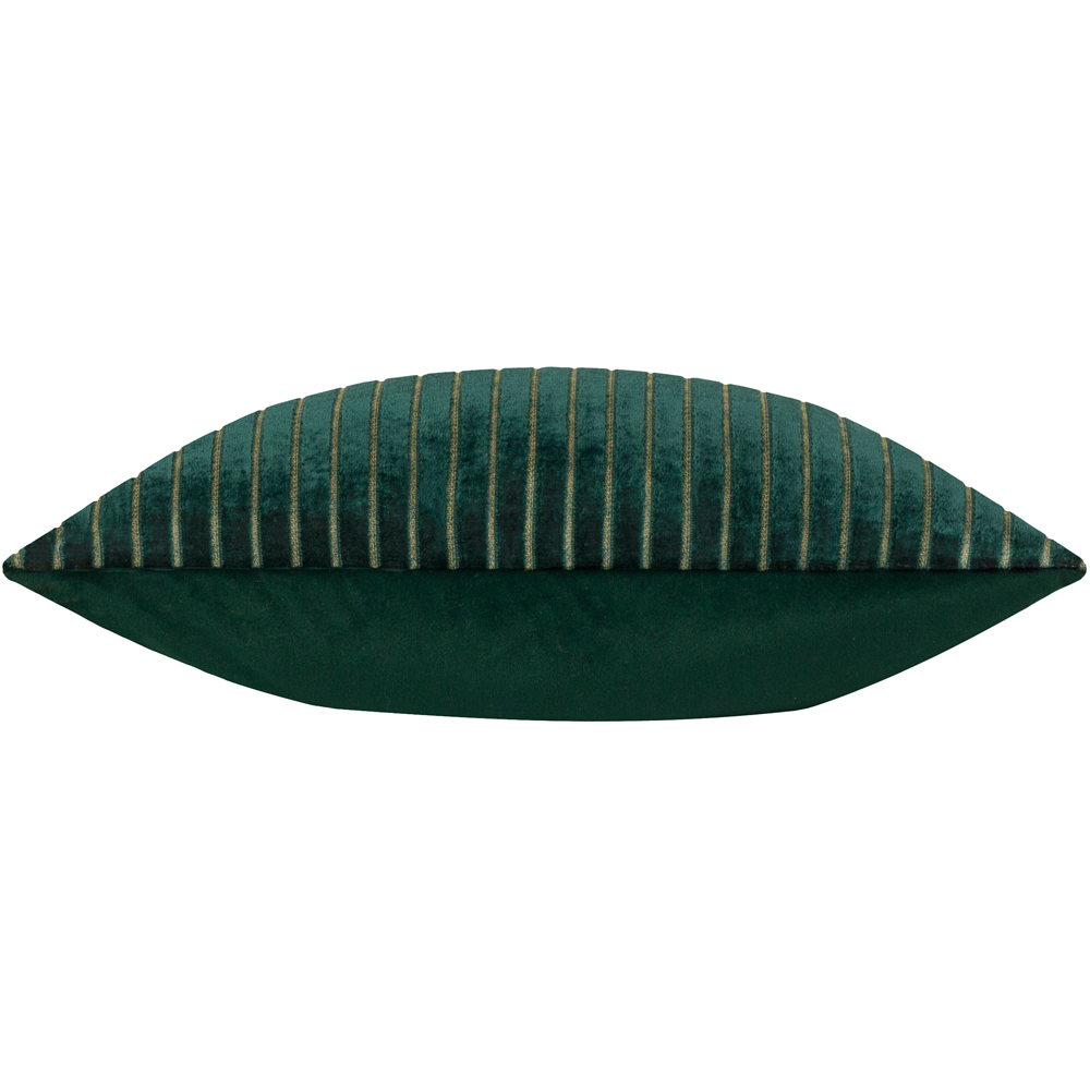 Paoletti Savoy Stripe Emerald Velvet Cushion 50 x 50cm Image 3