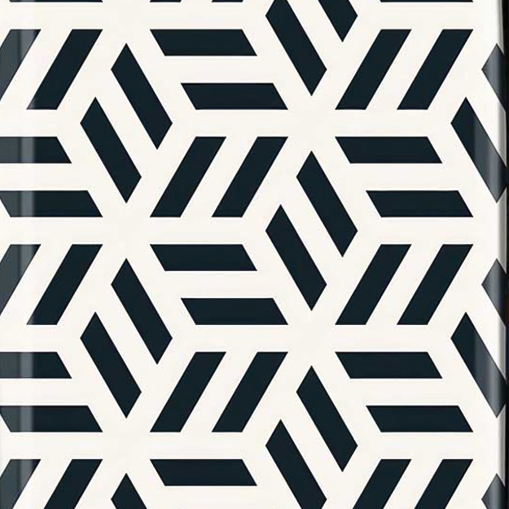 Warren Reed Designer Cabin Geometric Monochrome Hexagonal Pattern Suitcase Image 3