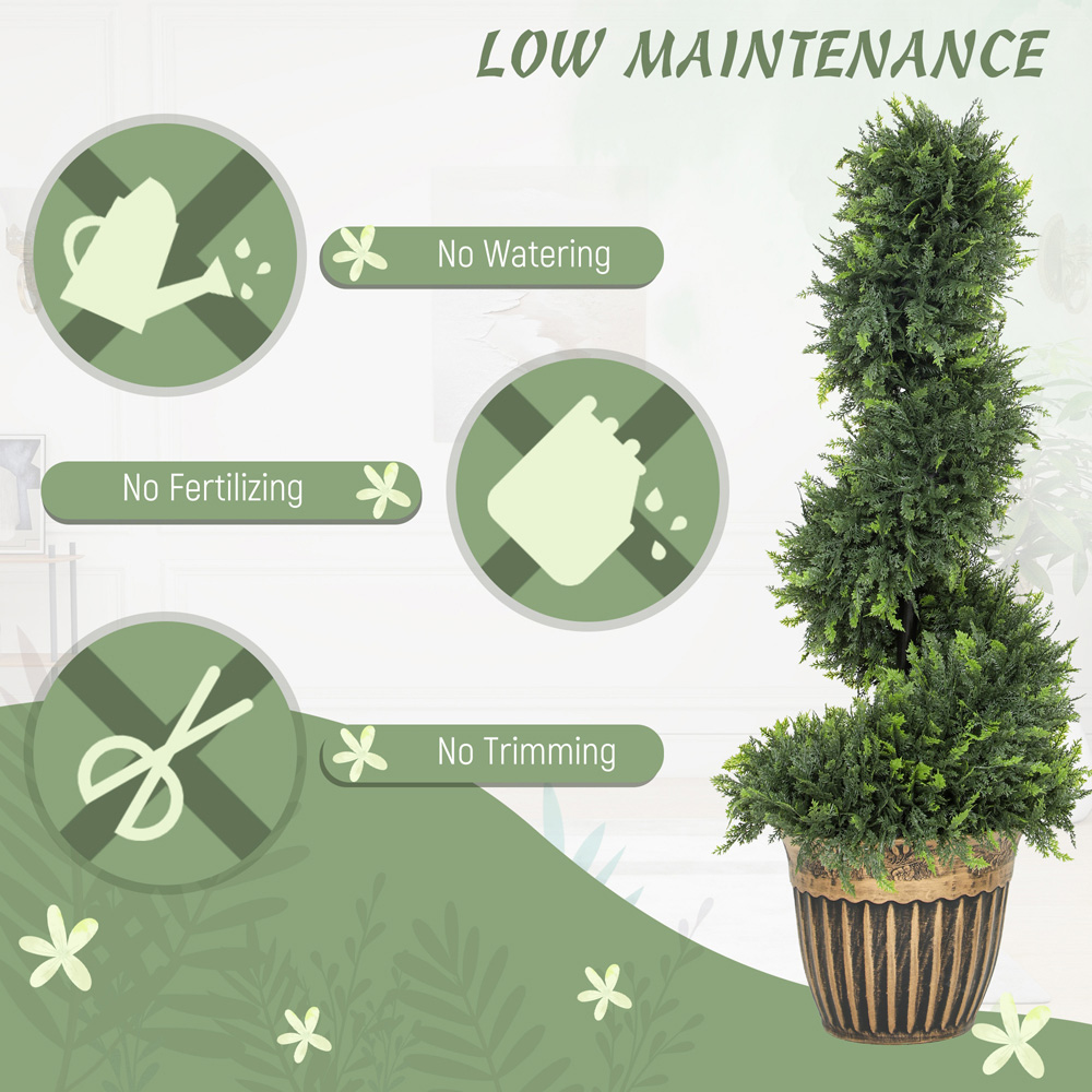Portland Topiary Spiral Cypress Artificial Plant in Pot 3ft 2 Pack Image 7