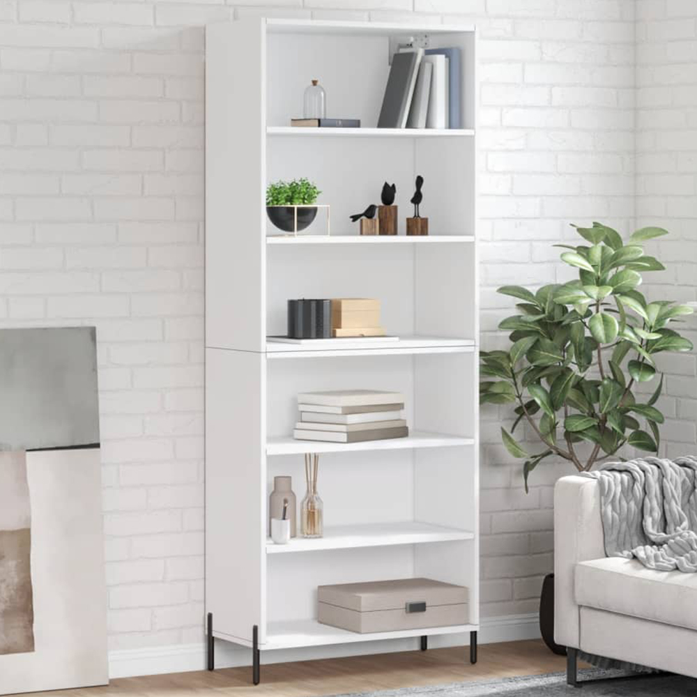 vidaXL 6 Shelf White Highboard Image 1