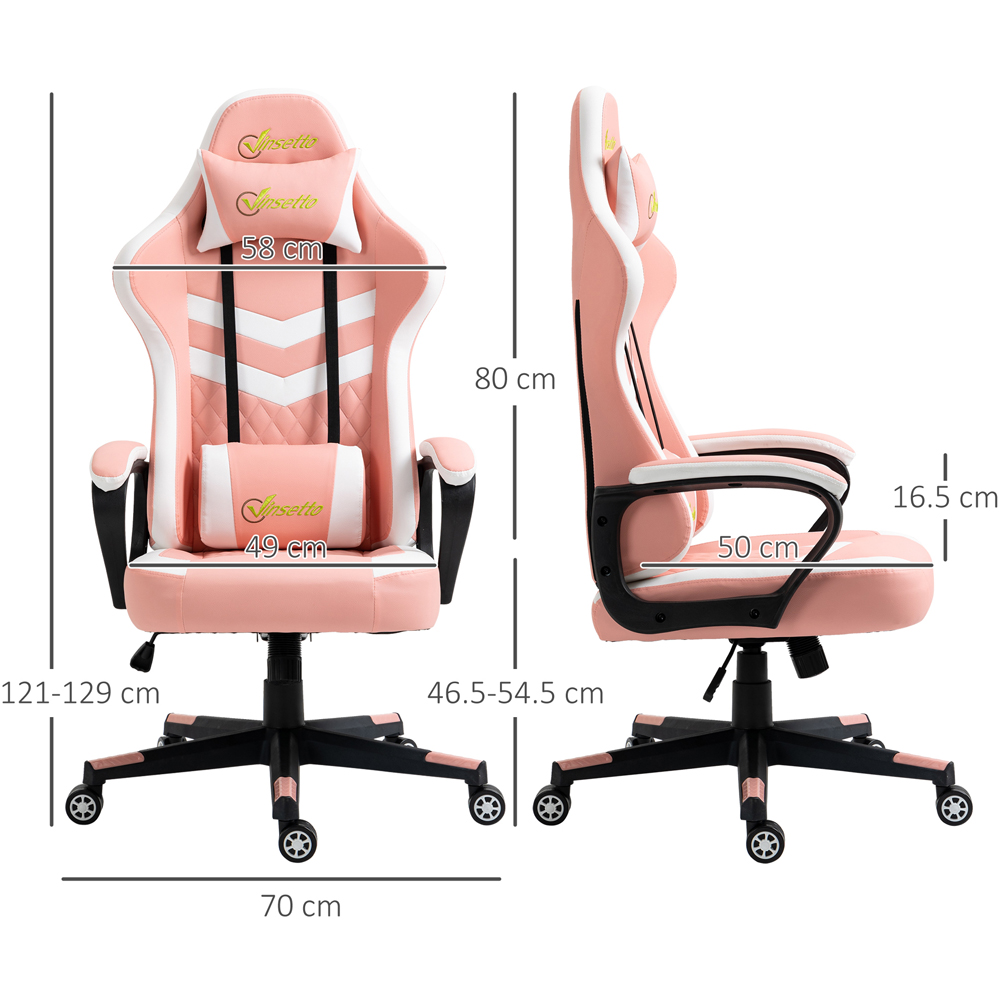 Portland Pink PVC Leather Swivel Gaming Chair Image 7