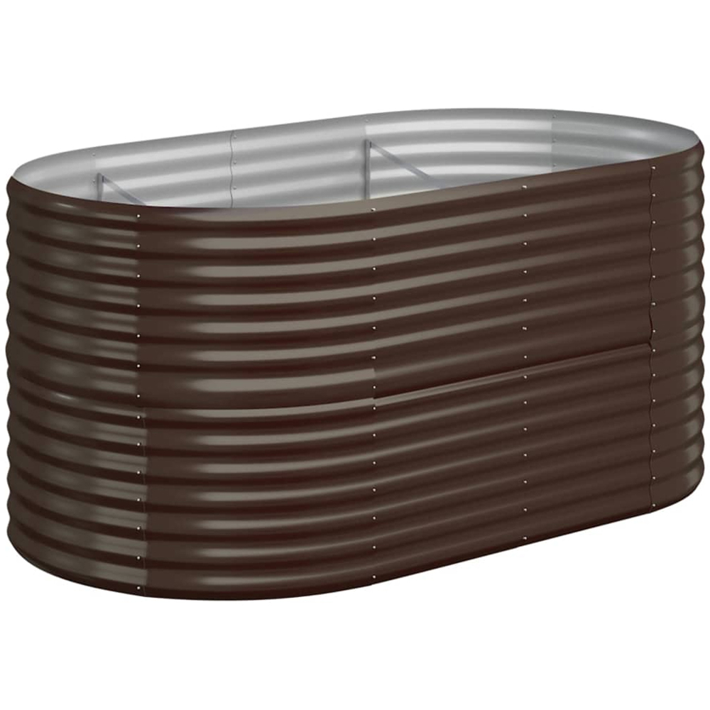 vidaXL Brown Galvanised Steel Raised Garden Bed 68 x 80 x 152cm Image 1