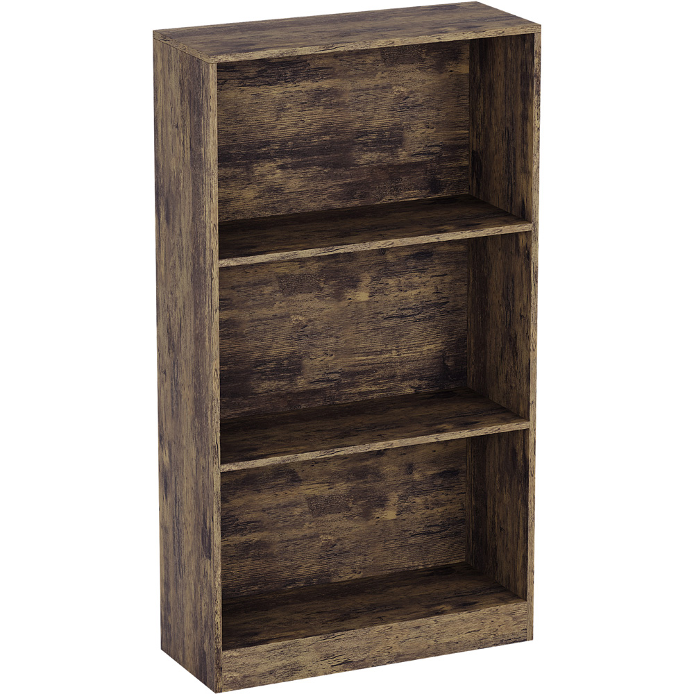 VIDA DESIGNS Cambridge 3 Shelf Dark Wood Medium Bookcase Image 2