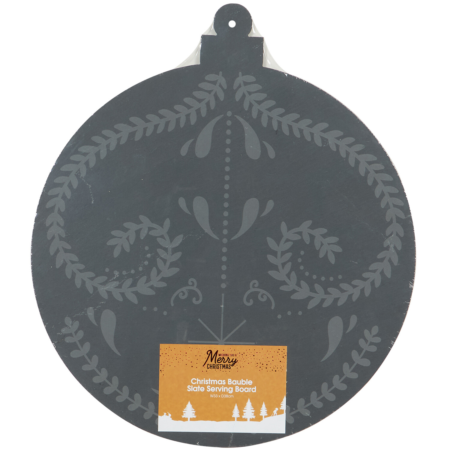 Christmas Bauble Slate Serving Board - Black Image 1