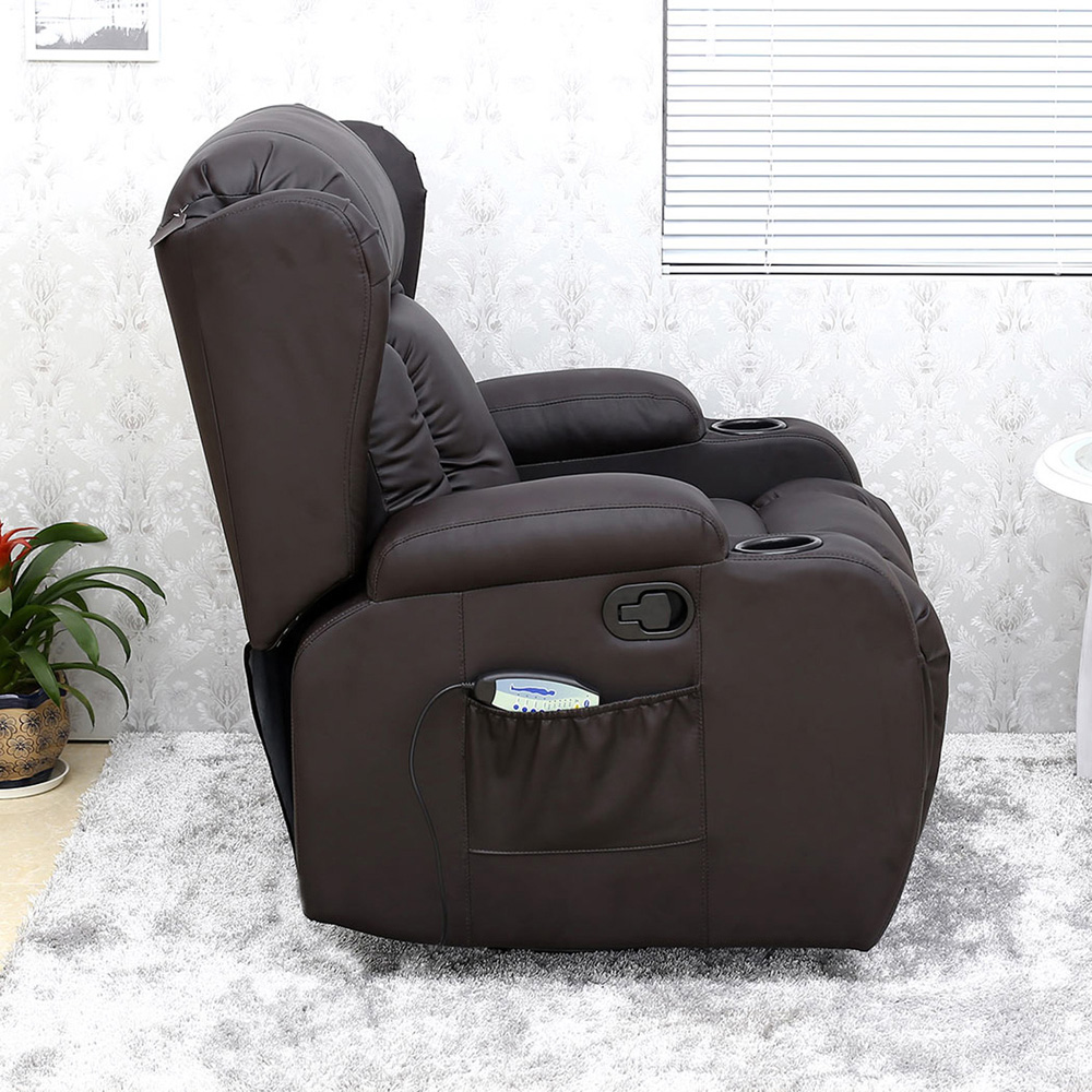 Furniture Online Caesar Brown Bonded Leather Recliner Chair Image 3