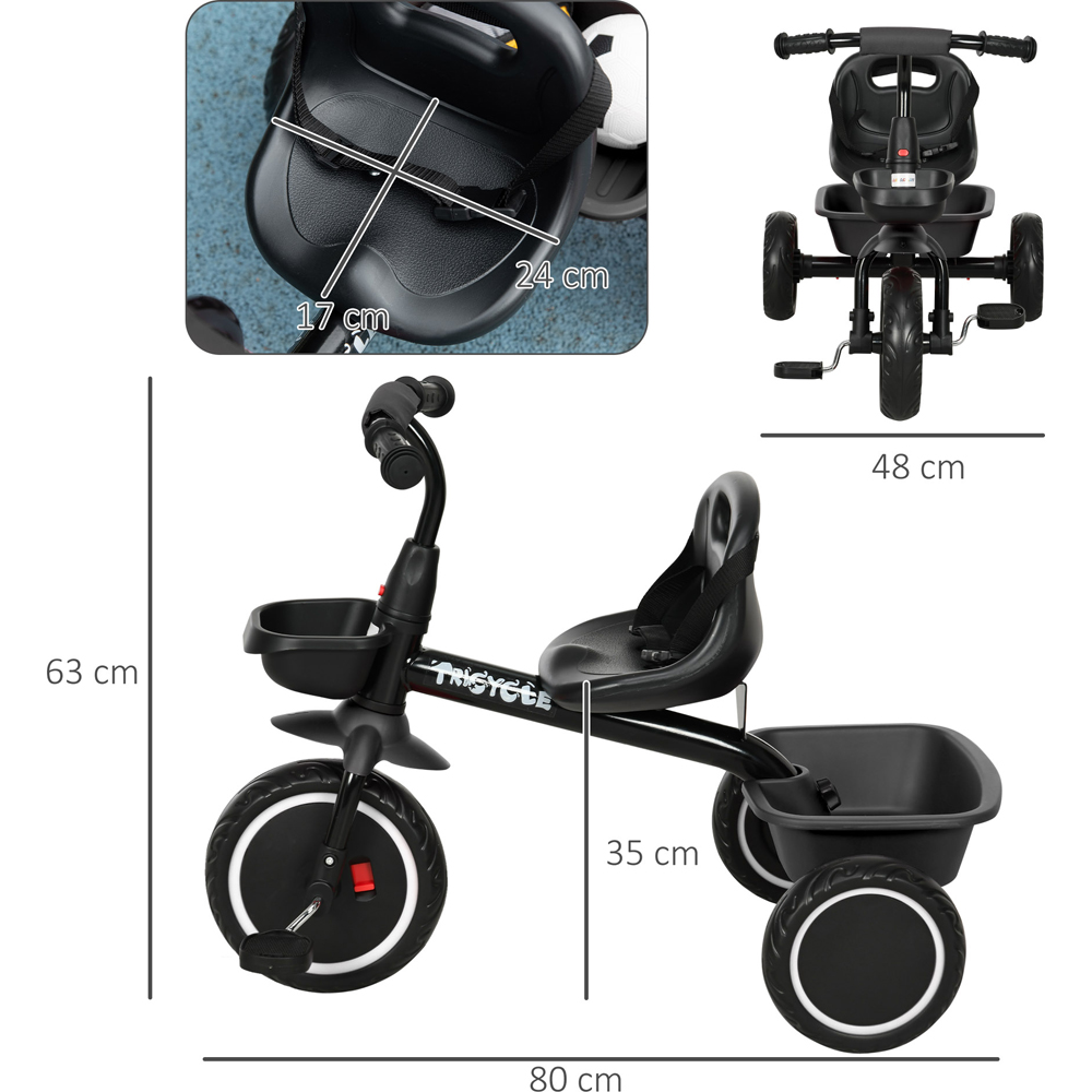 AIYAPLAY Black Kids Trike with Adjustable Seat Image 8