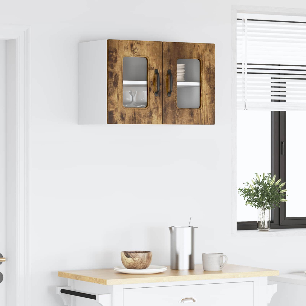 vidaXL Kalmar 2 Door Smoked Oak Wall Kitchen Cabinet Image 9