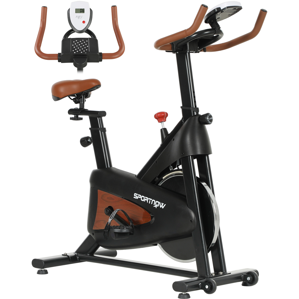 SPORTNOW Black Quiet Stationary Exercise Bike Image 3