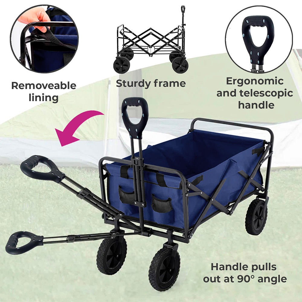 Neo Navy Foldable Garden Festival Cart 150kg Image 8