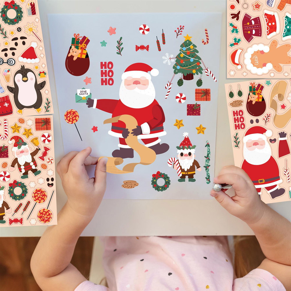 Walplus Christmas Face Design Double Sided Reusable Gel Window Sticker 48 Piece Image 4