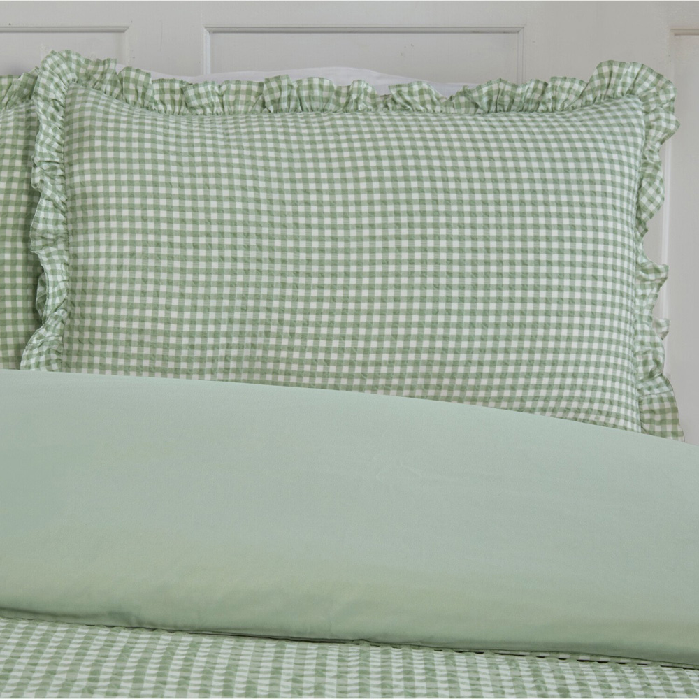 Josette Frill Duvet Set Green King Image 3