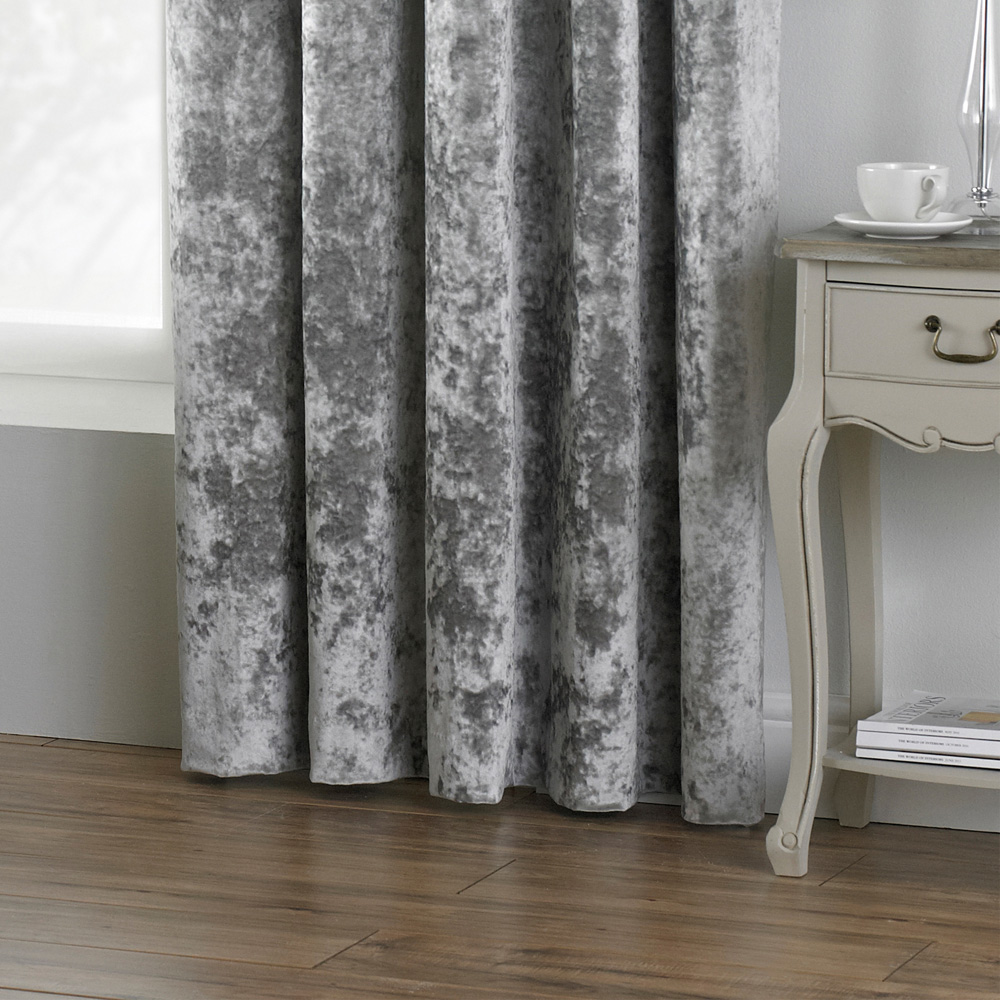 Paoletti Verona Silver Fully Lined Eyelet Curtains 229 x 137cm Image 3