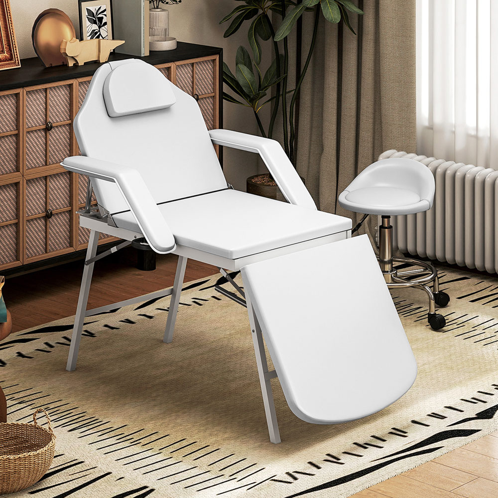 HOMCOM White 3 Zone Adjustable Massage Table Image 2