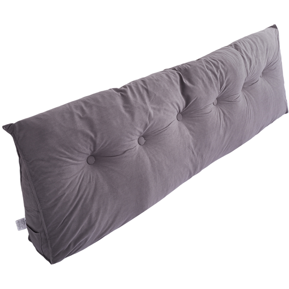 Living and Home Grey Chenille Wedge Headboard Pillow with Side Pocket 180 x 50cm Image 3