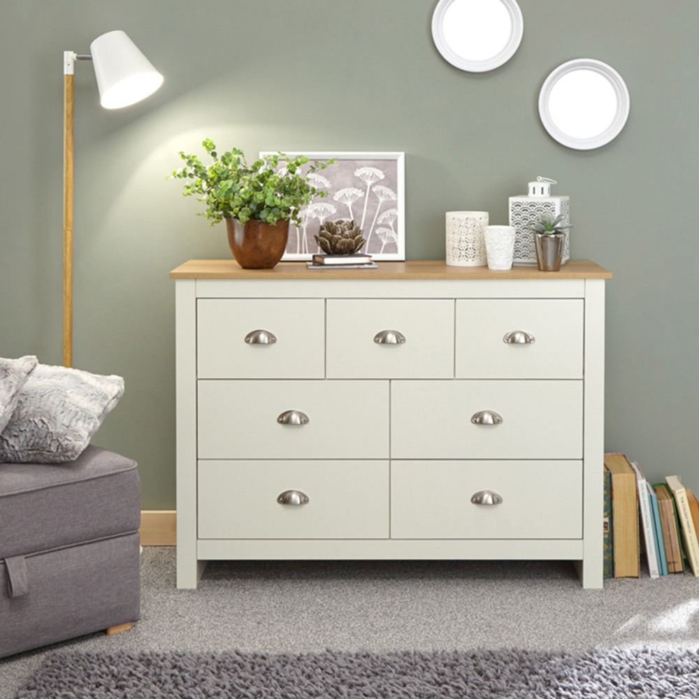 GFW Lancaster 7 Drawer Cream Merchants Chest of Drawers Image 5