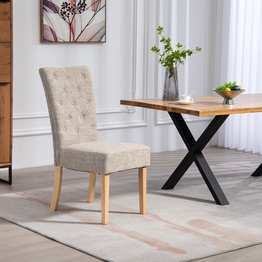 Artemis Home Carrara Set of 2 Brown Pienza Fabric Dining Chairs Image 3