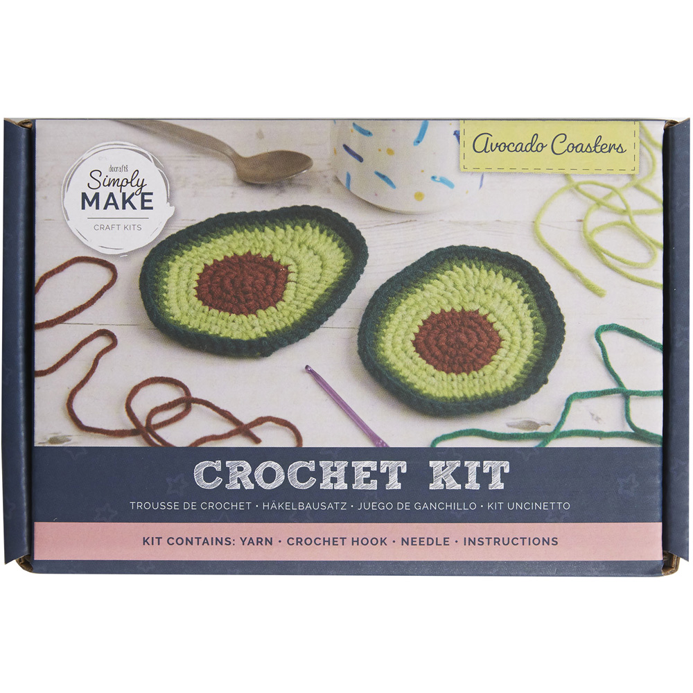 Simply Make Avocad Coaster Crochet Craft Kit Image 1
