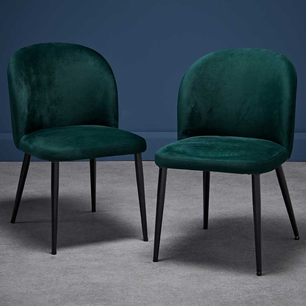 Zara Set of 2 Green Dining Chair Image 1