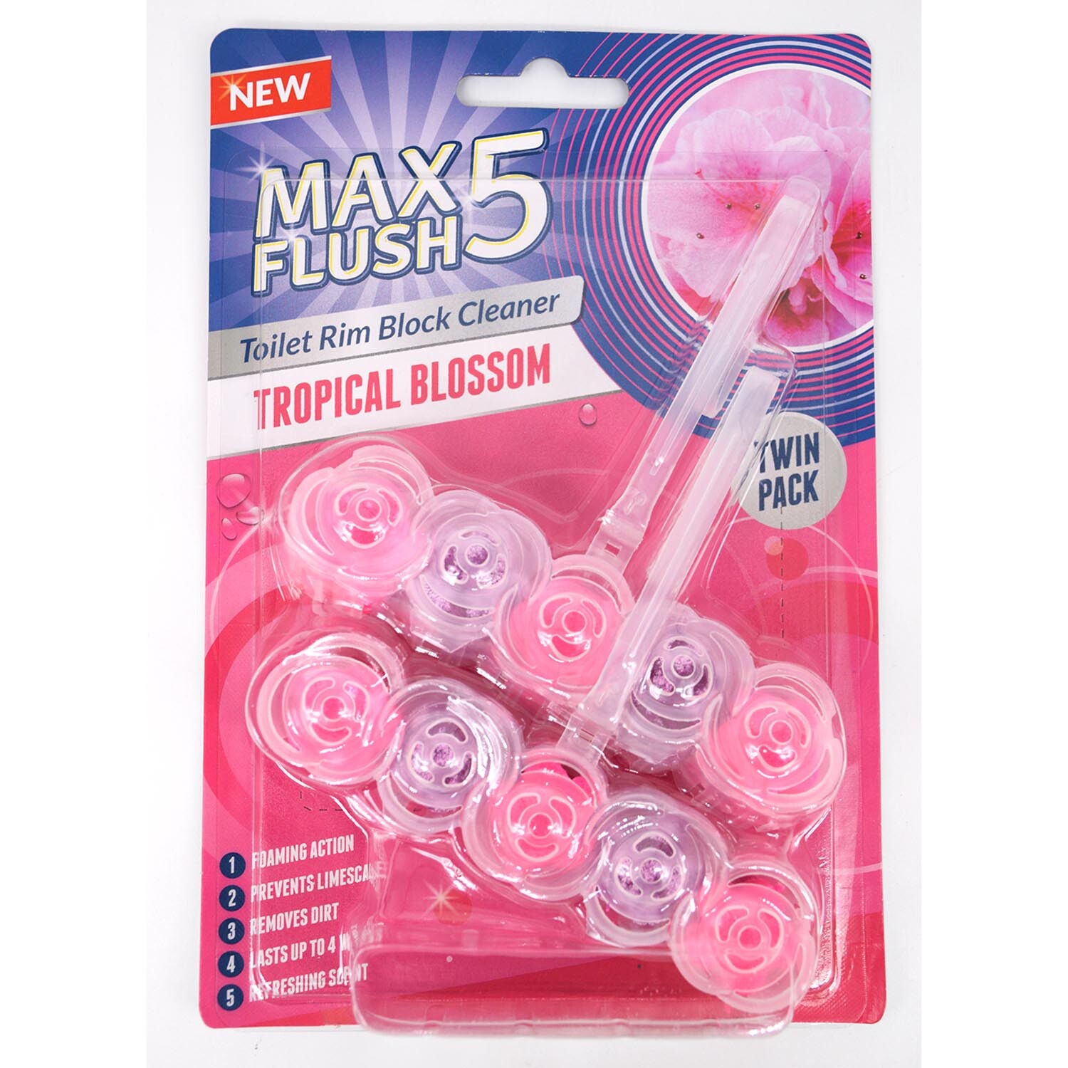 Max Flush Toilet Rim Block Cleaner - Tropical Blossom Image