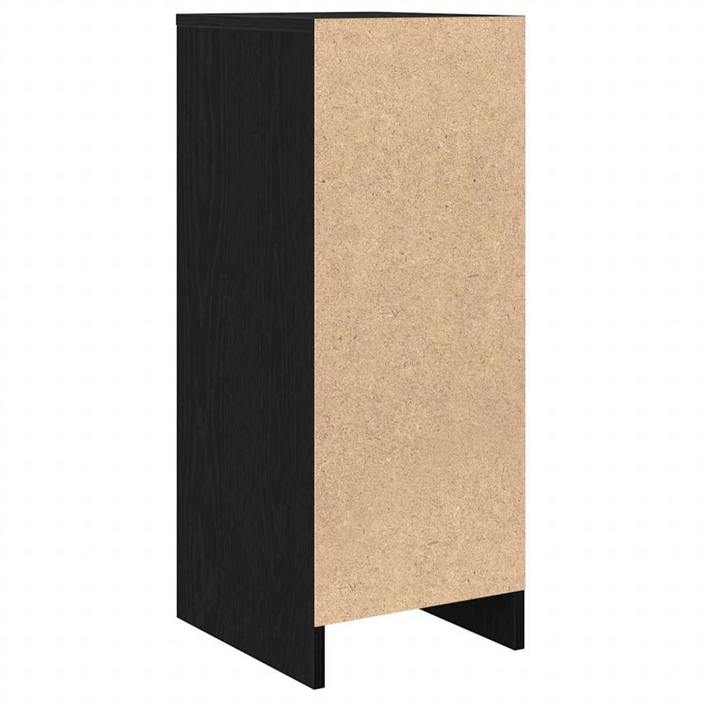 vidaXL Single Door Black Oak Wooden Sideboard Image 7