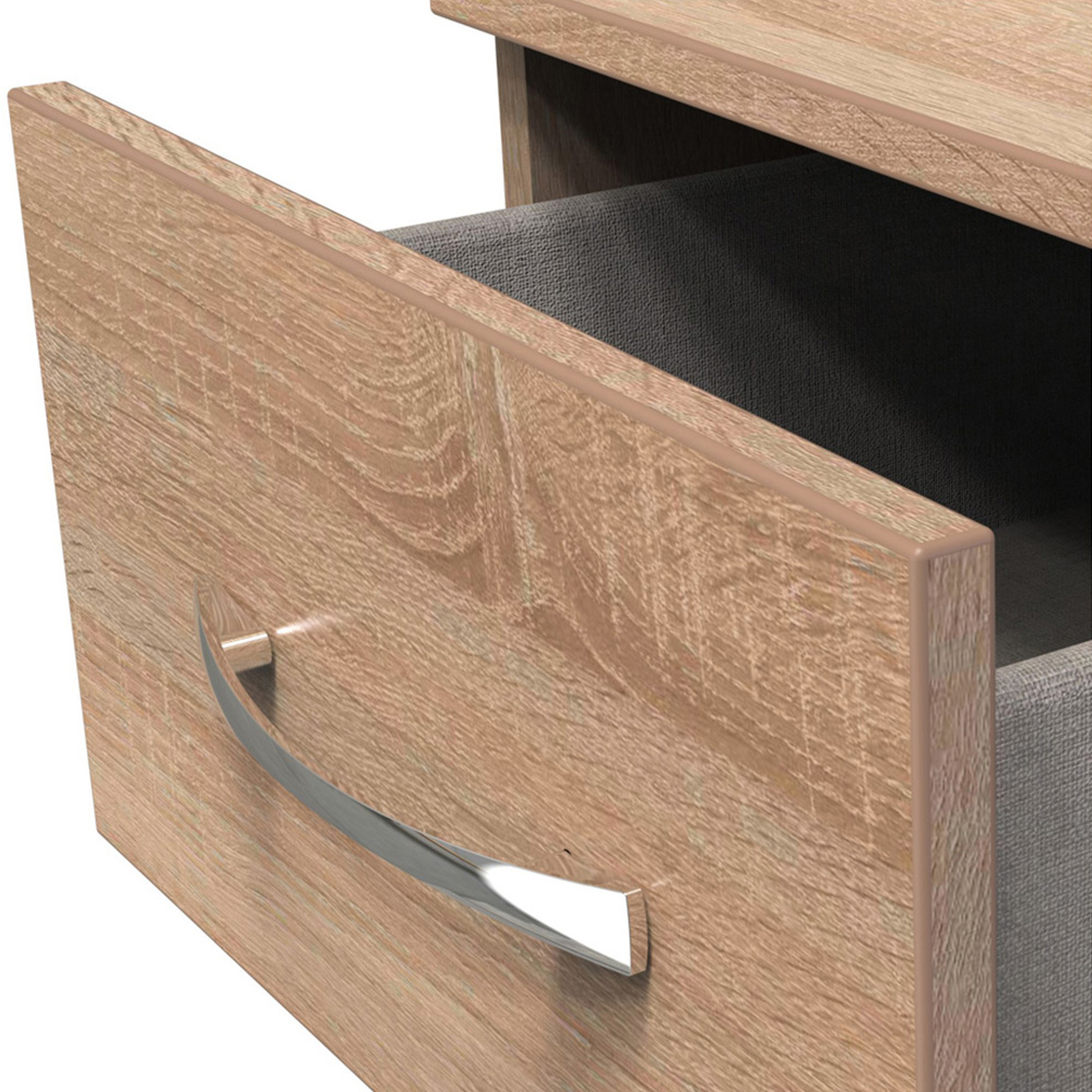 Crowndale Avin 3 Drawer Bardolino Oak Bedside Cabinet Image 6