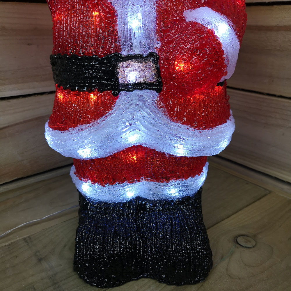 Samuel Alexander Ice White LED Acrylic Waving Santa Christmas Scene Decoration 54.5cm Image 3