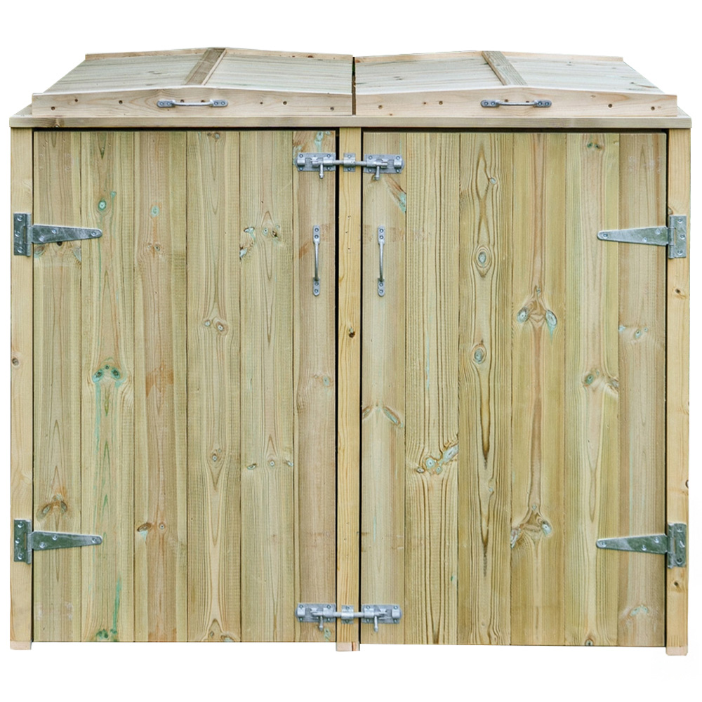 The Garden Village Shireburn 2 Recycle Box Single Wheelie Bin Shed Image 1