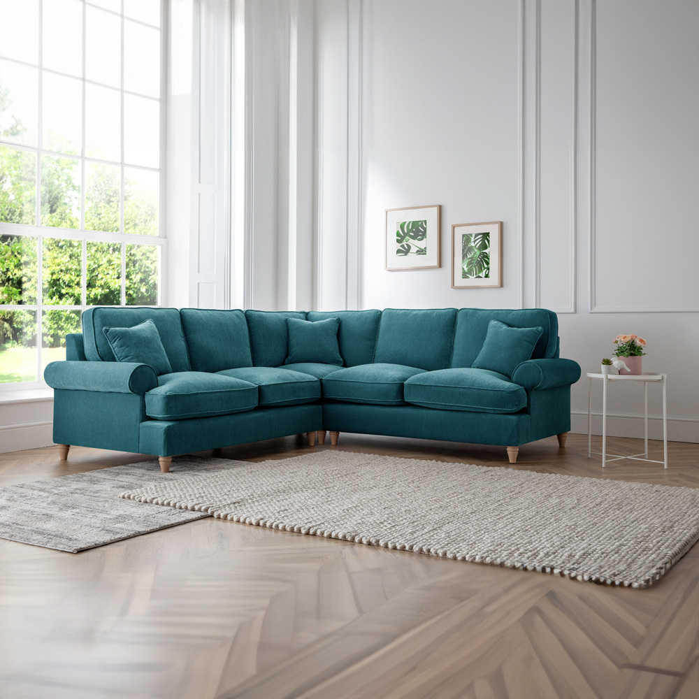 The Victoria Large Emerald Corner Sofa Image 4