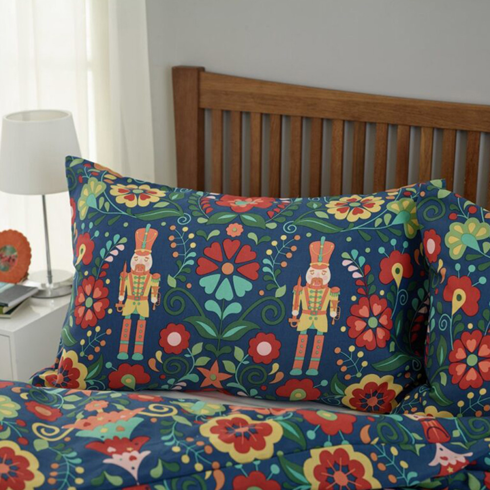 Deyongs Folkloric Single Navy Nutcracker Duvet Set Image 2
