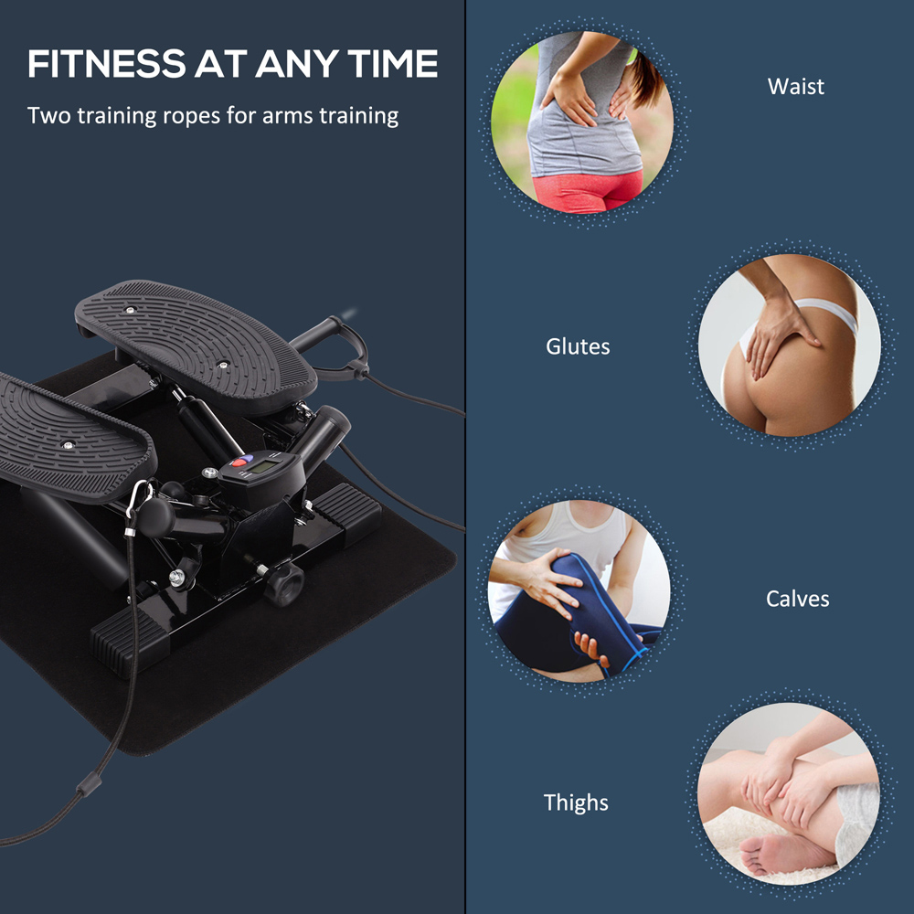 HOMCOM Compact Mini Stepper Machine with Resistance Bands Image 5