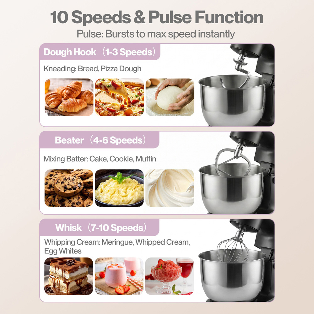 Spector MIX1004-SL-5D5L-UK 9-in-1 Food Mixer 5.5L 1500W Image 4