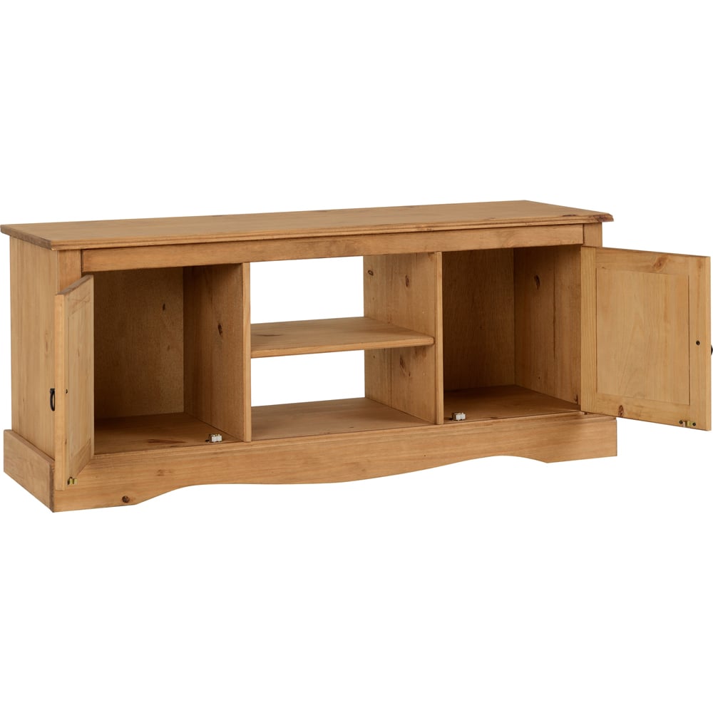 Seconique Corona 2 Door Distressed Waxed Pine Flat Screen TV Unit Image 3