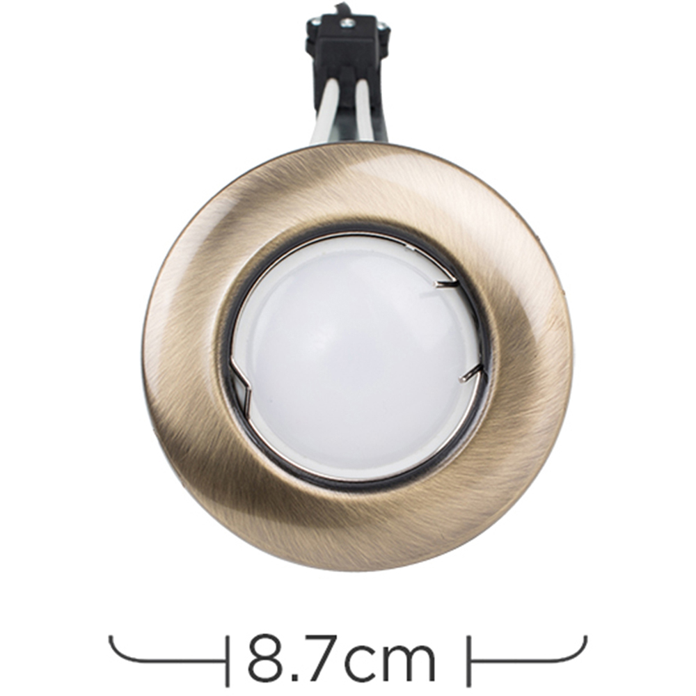 ValueLights Antique Brass Cool White LED Ceiling Downlight 6 Pack Image 4