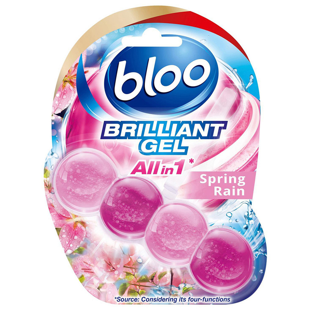 Bloo Brilliant Gel All in 1 Spring Rain Toilet Rim Block 42g 7 Pack Image 2
