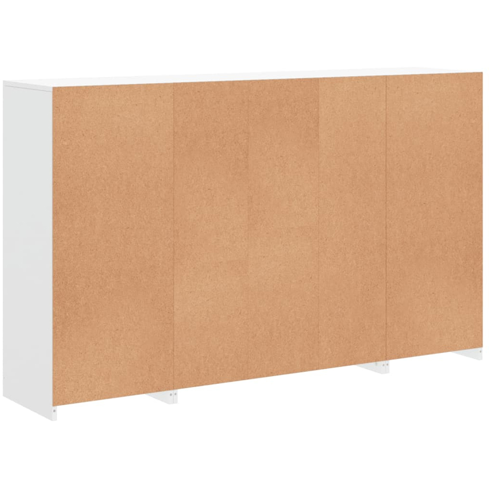 vidaXL 2 Door 12 Shelf White LED Sideboard 3 Piece Image 7
