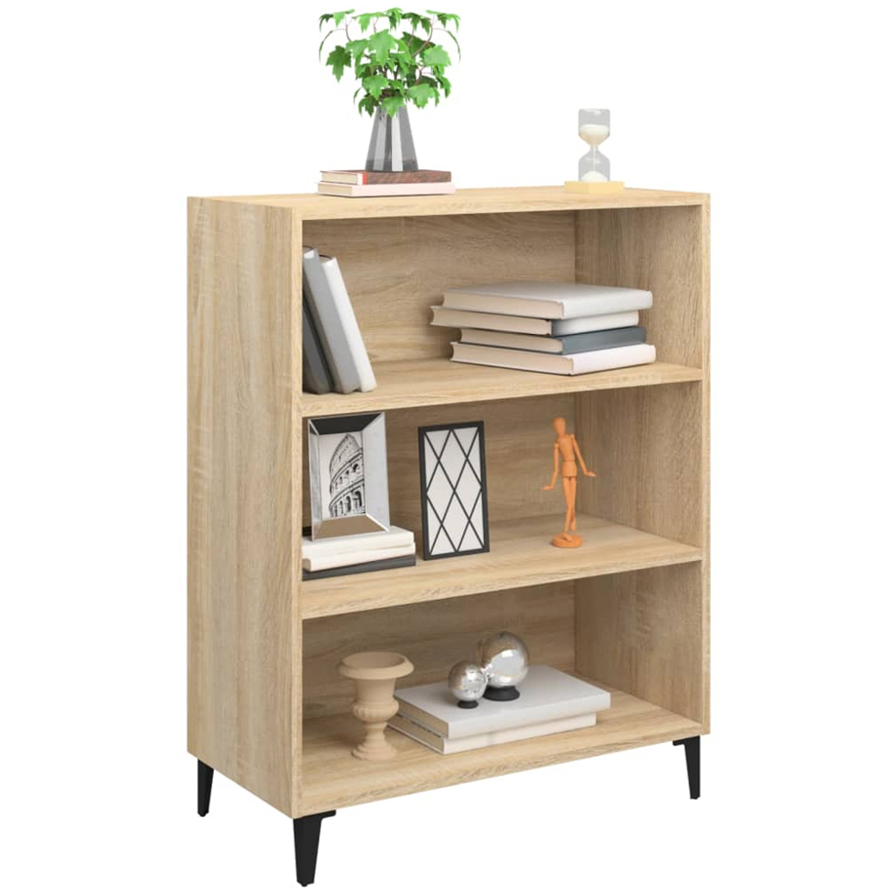 vidaXL 3 Shelf Sonoma Oak Sideboard Image 5