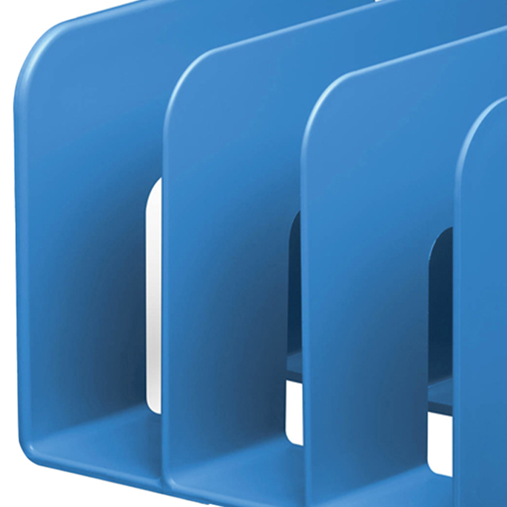 Durable Eco Blue Recycled Plastic Magazine Stand Desk File Holder Organiser Image 2