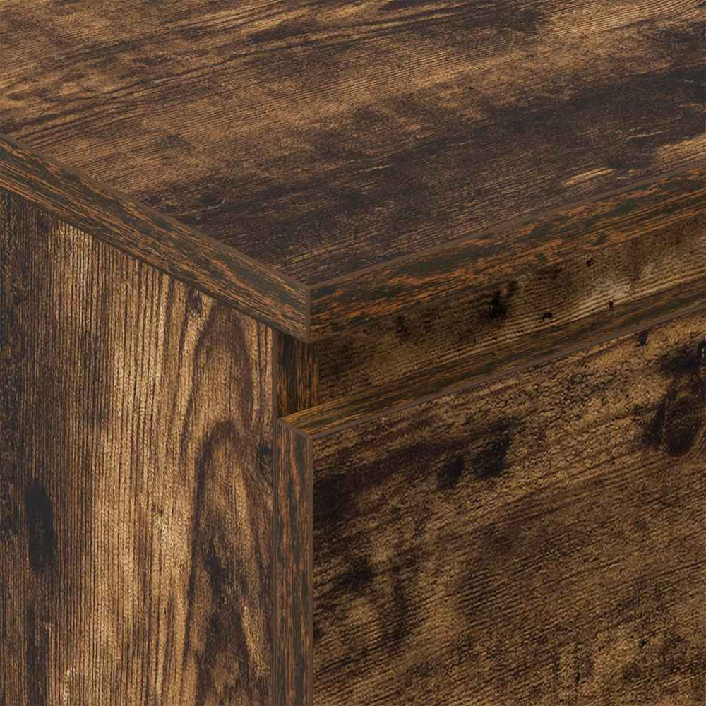 vidaXL 4 Door Smoked Oak Narrow Sideboard Image 9