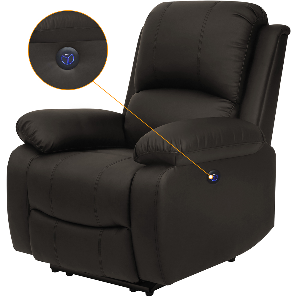 Comfy Living 6 Seater Brown PU Leather Electric Recliner Sofa Set Image 3