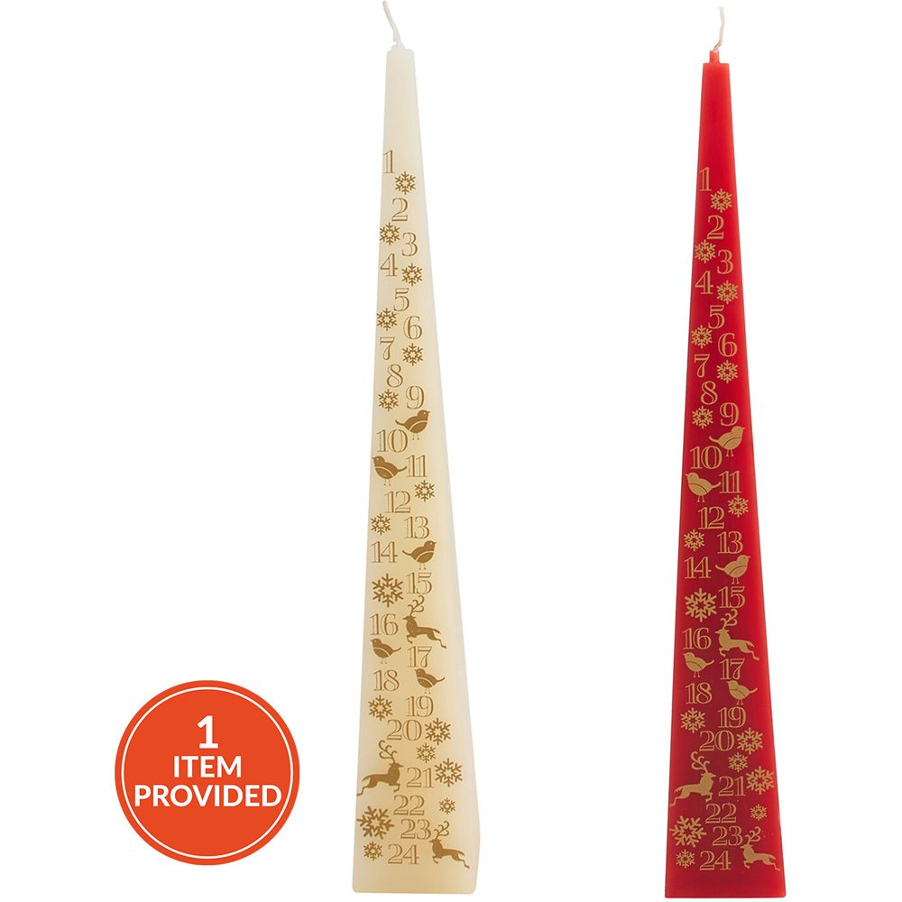 Red or Cream Advent Candle Image 1